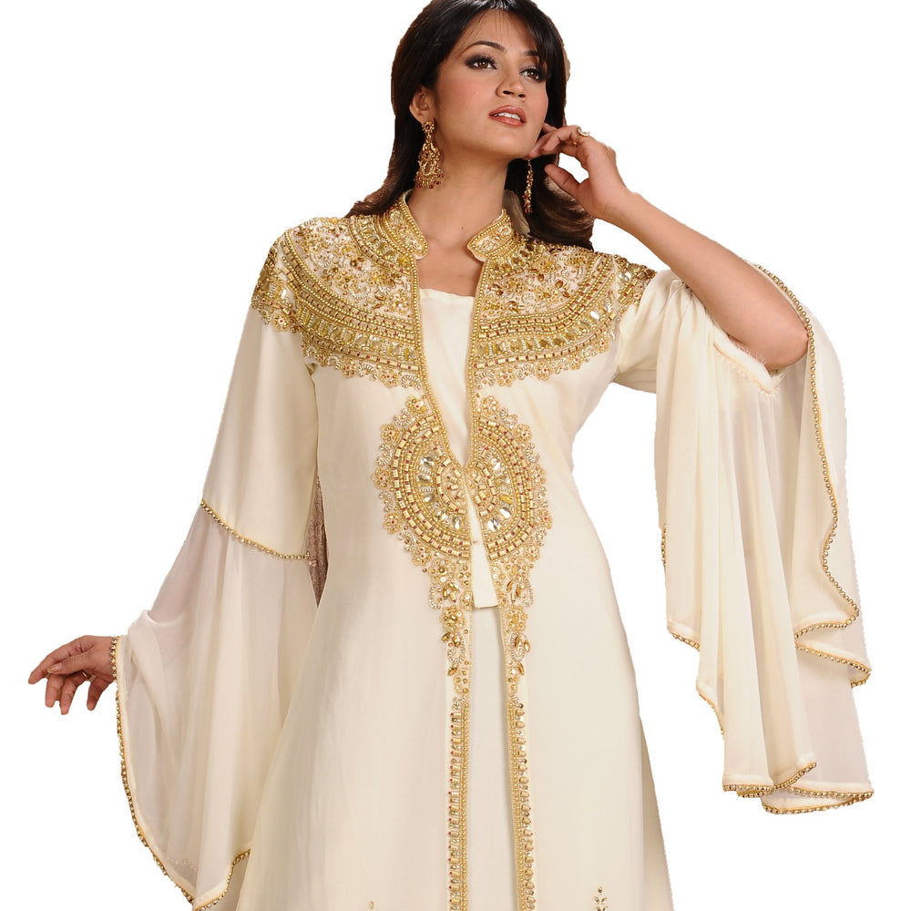 
                  
                    Embroidered Caftan Cocktail Party Gown - Maxim Creation
                  
                