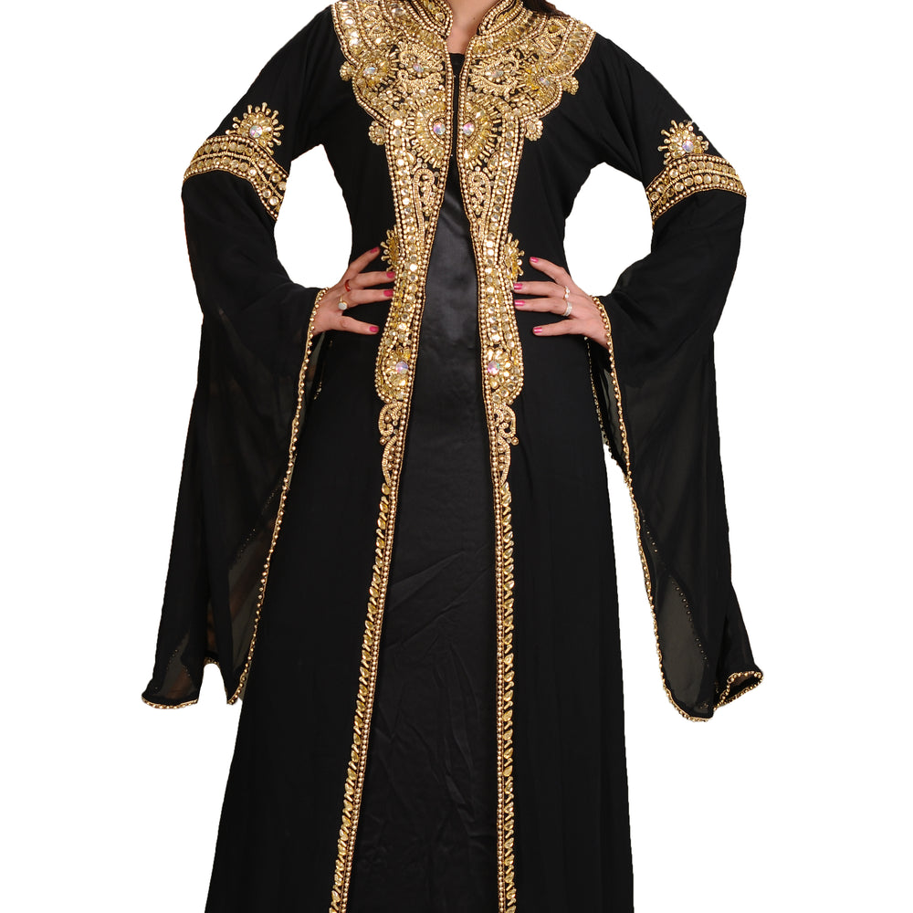 Caftan Dress With Golden Beads - Maxim Creation
