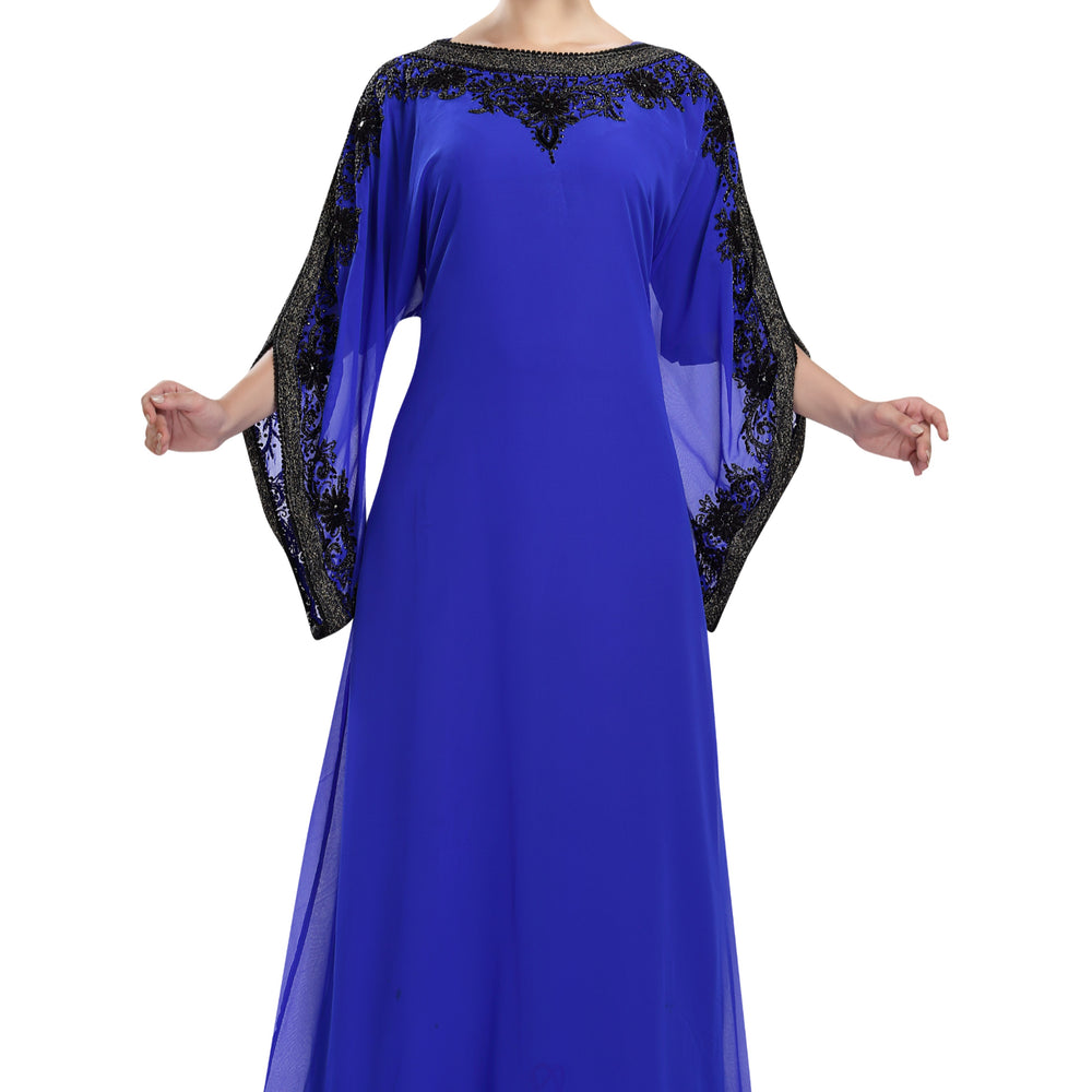 Embroidered Dress in Black Lace Bollywood Maxi Dress - Maxim Creation