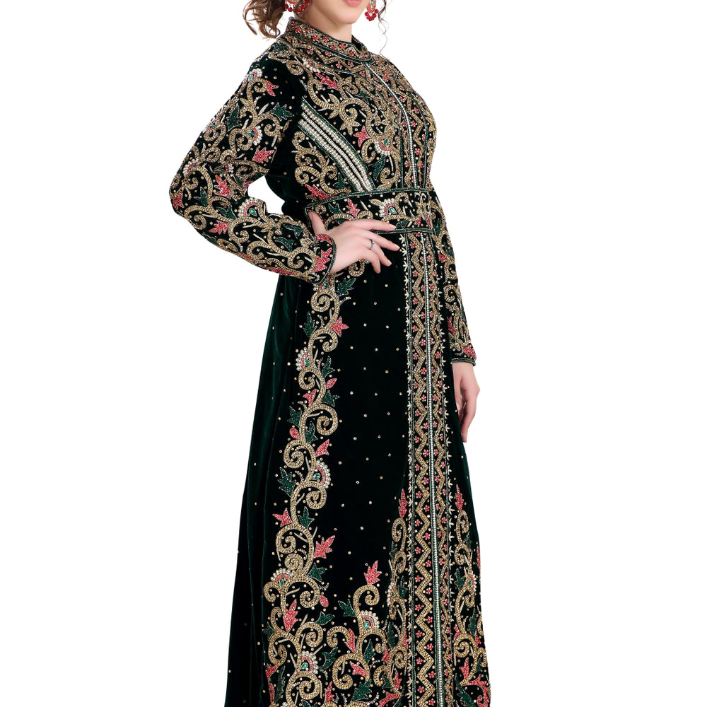 Wedding Gown in Black Velvet Fabric - Maxim Creation