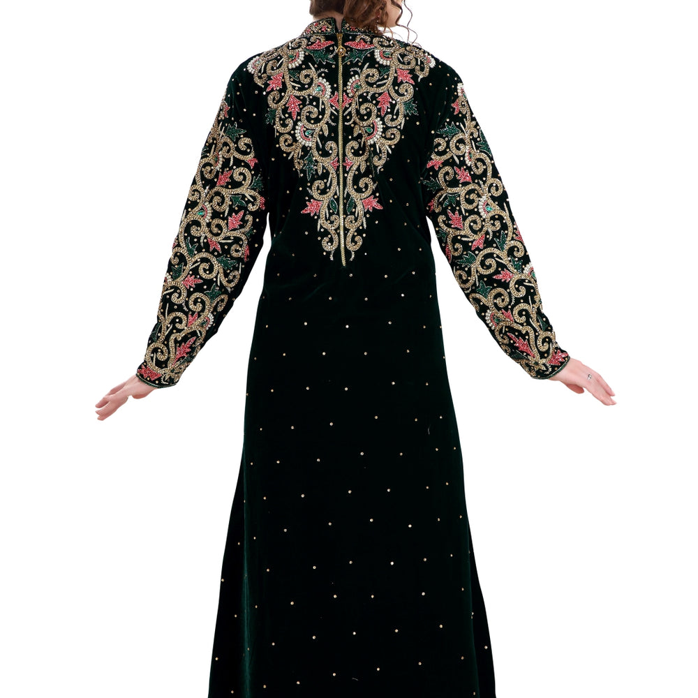 Wedding Gown in Black Velvet Fabric - Maxim Creation