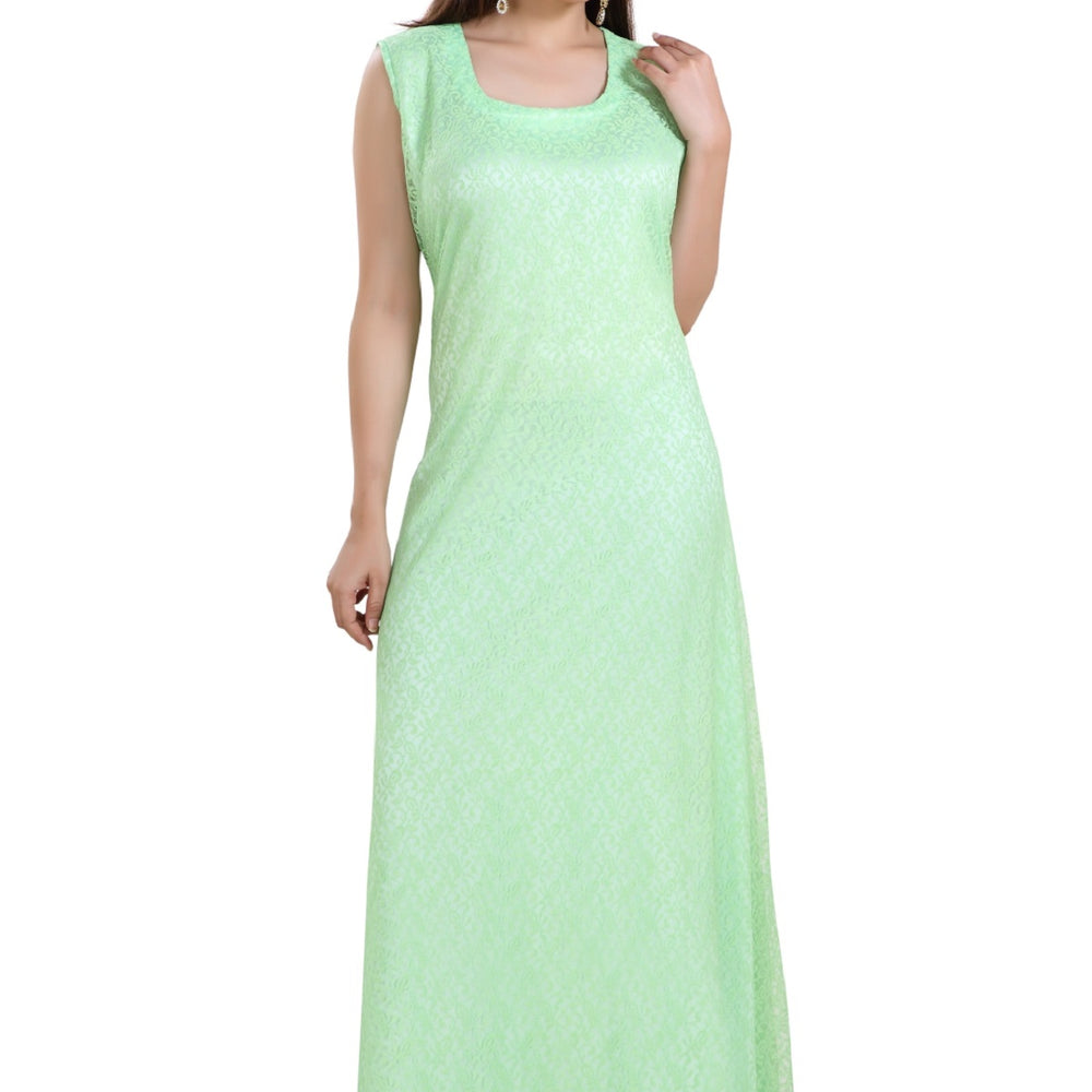 Maxi Dress in Fluorescent Green Nightwear - Maxim Creation