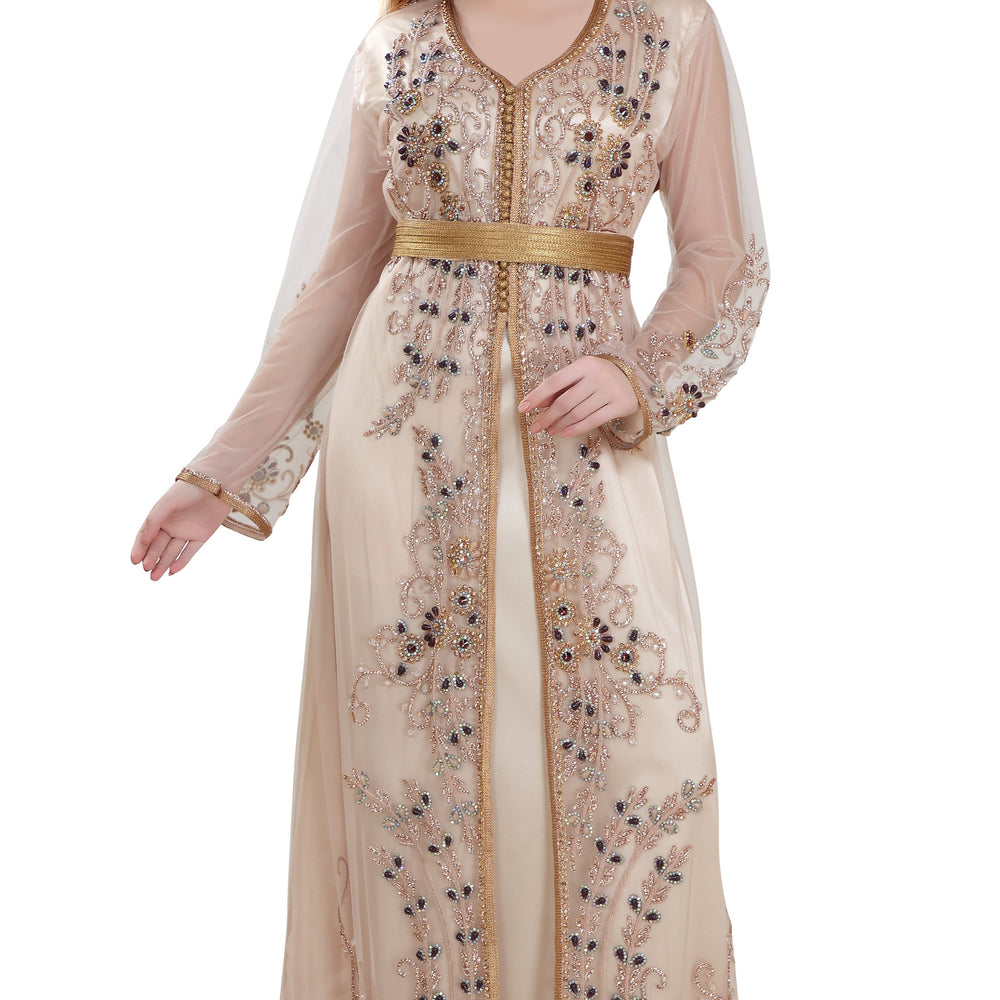 Algerian Kaftan Embroidered Hand Made Gown - Maxim Creation