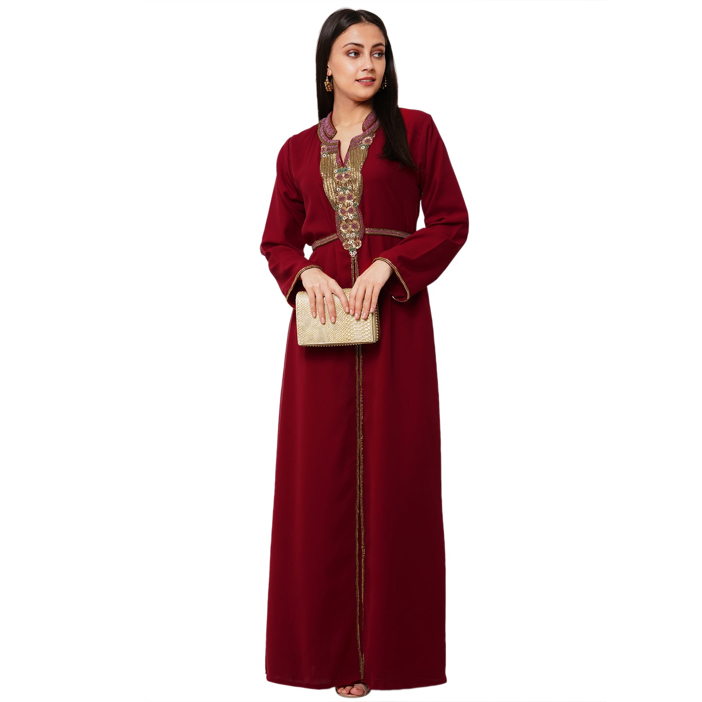 Embroidered Abaya Maxi Dress - Maxim Creation
