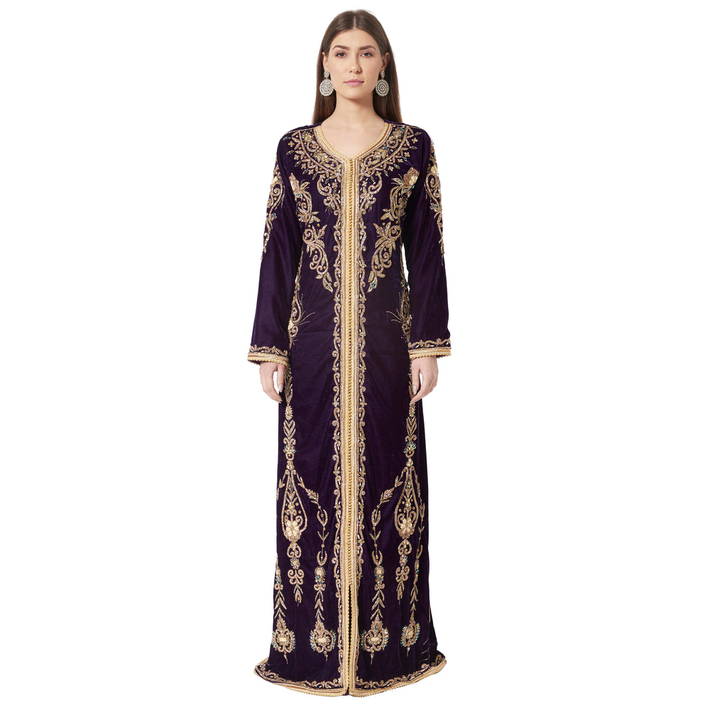 
                  
                    Designer Kaftan Hand Embroidered Takchita Gown - Maxim Creation
                  
                