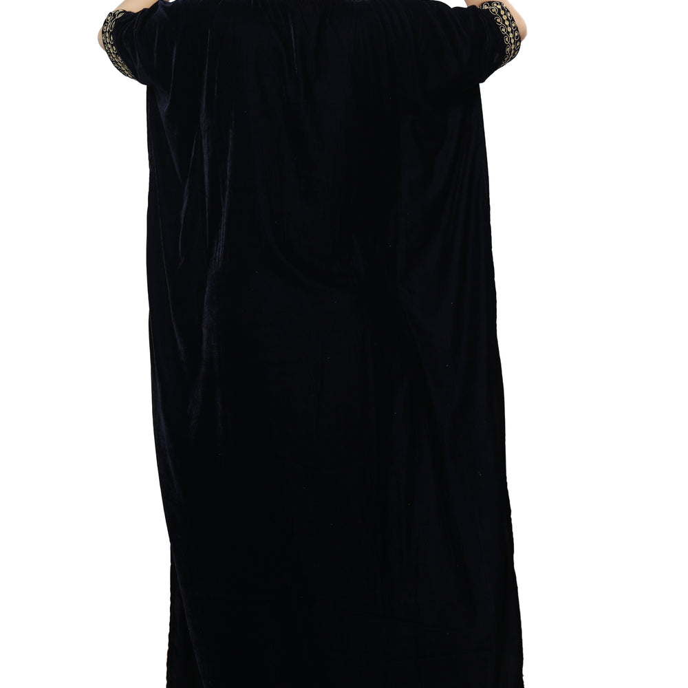 
                  
                    Designer Velvet Kaftan Karakou Embroidery Threadwork Gown - Maxim Creation
                  
                