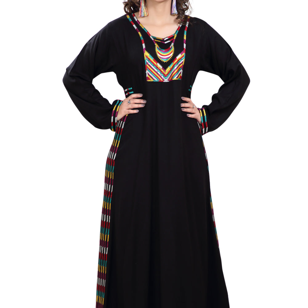 Soft Rayon Caftan With Unique Embroidery - Maxim Creation