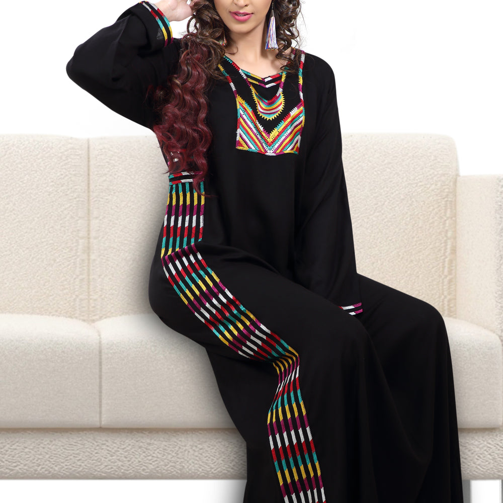 Soft Rayon Caftan With Unique Embroidery - Maxim Creation