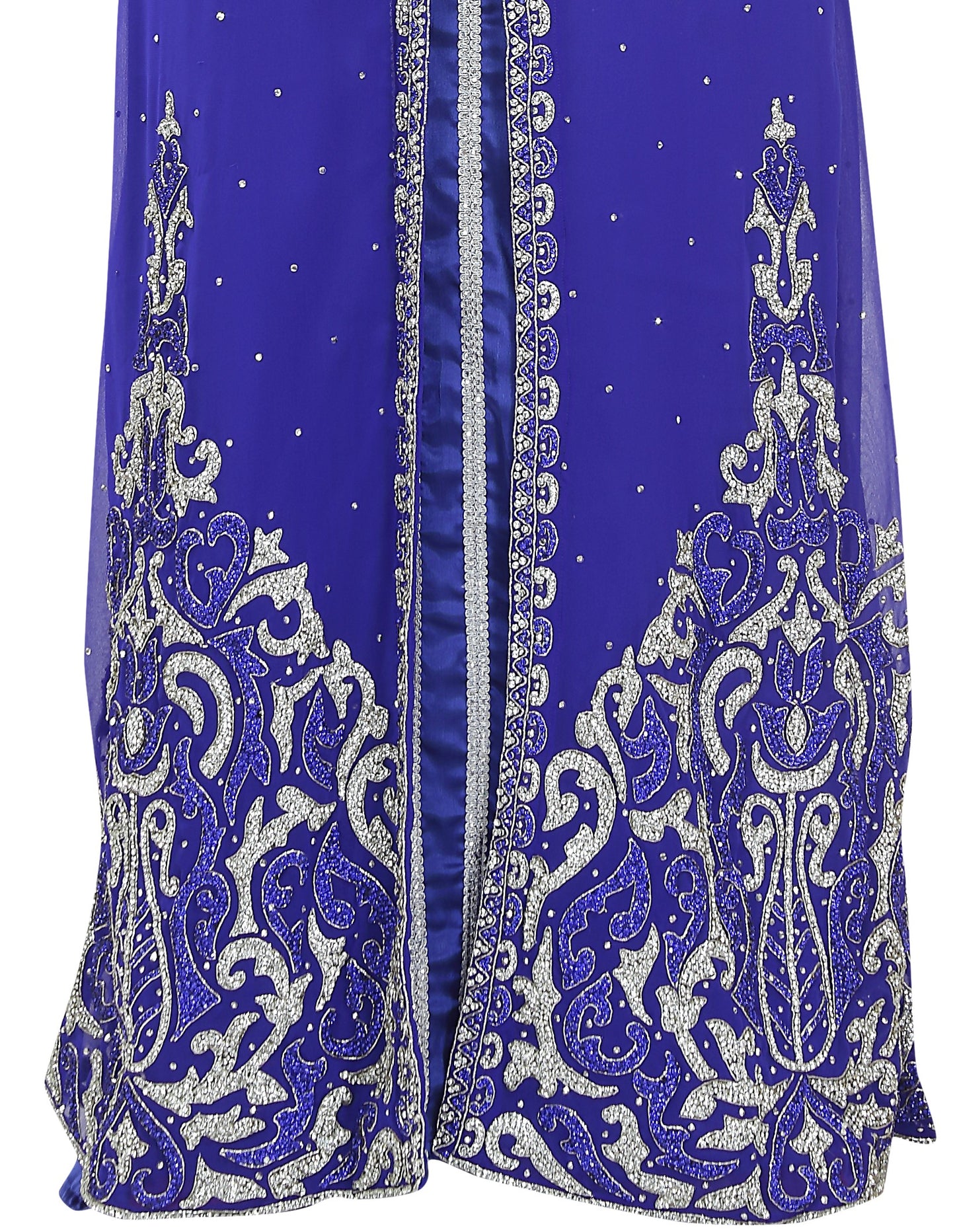 SILVER HAND EMBROIDERED DUBAI KAFTAN 5533 - Maxim Creation