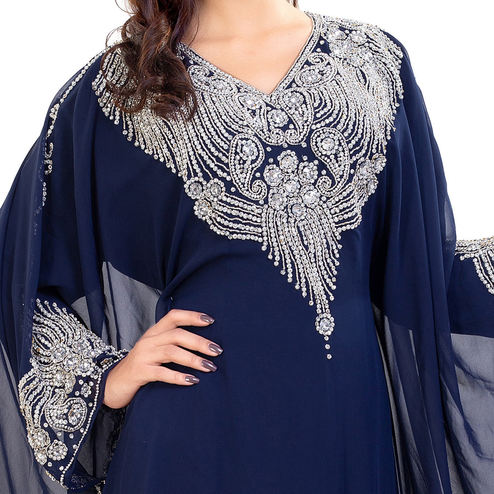 Tea Party Kaftan With Crystal Embroidery - Maxim Creation